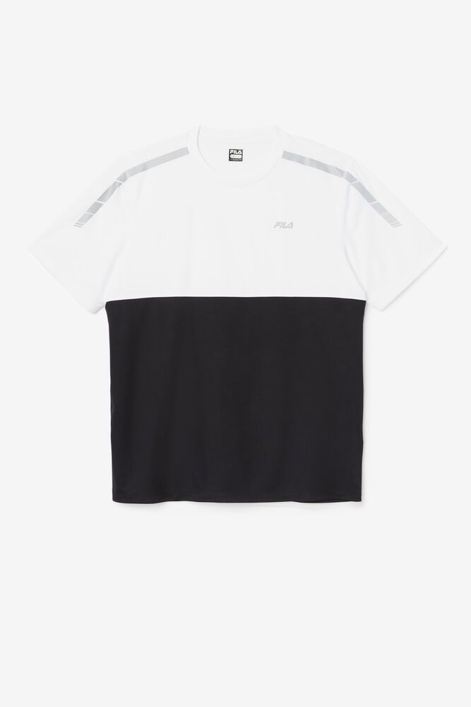 Fila Jani Crew White/Black T-Shirt Mens - NZ 17280-HNPW